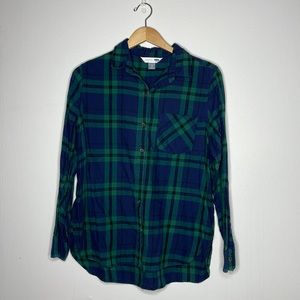 Old Navy Blue and Green Flannel